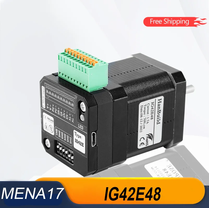2.0A 0.5N.M IG42E48 NEMA17 Integrated closed-loop stepper drive Industrial automation, medical technology, robotics technology