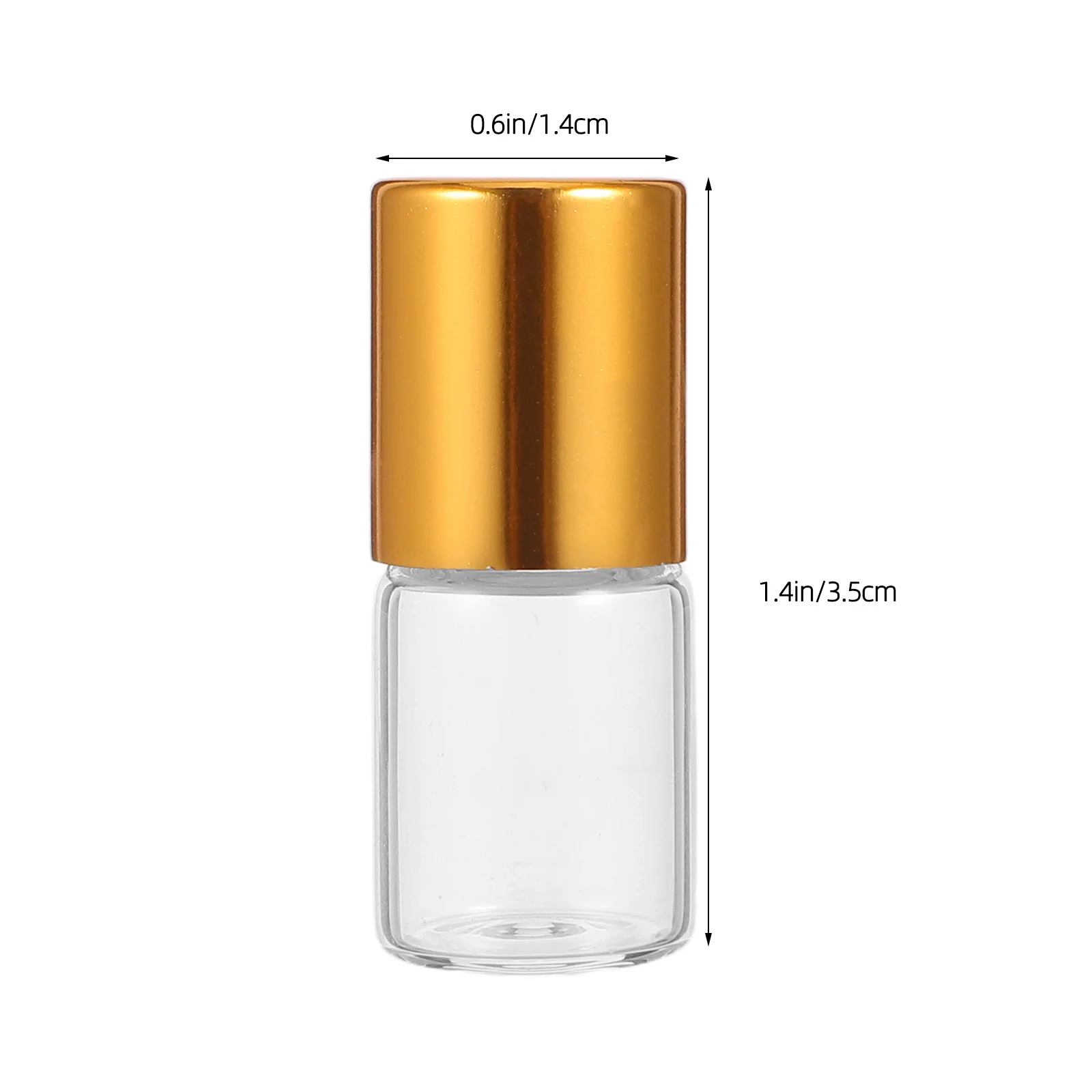 12 個の透明なガラスエッセンシャルオイルローラーボトル 2 ミリリットルトラベルサイズ空の詰め替え可能な香水容器ゴールドキャップロールオンフレグランス