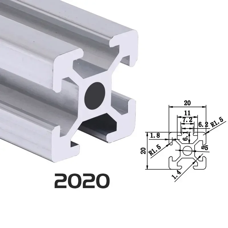 4PCS 2020 T-Slot Aluminum Profile Extrusion Frame European Standard for CNC 3D Printer Parts Workbench Camera Slider Furniture