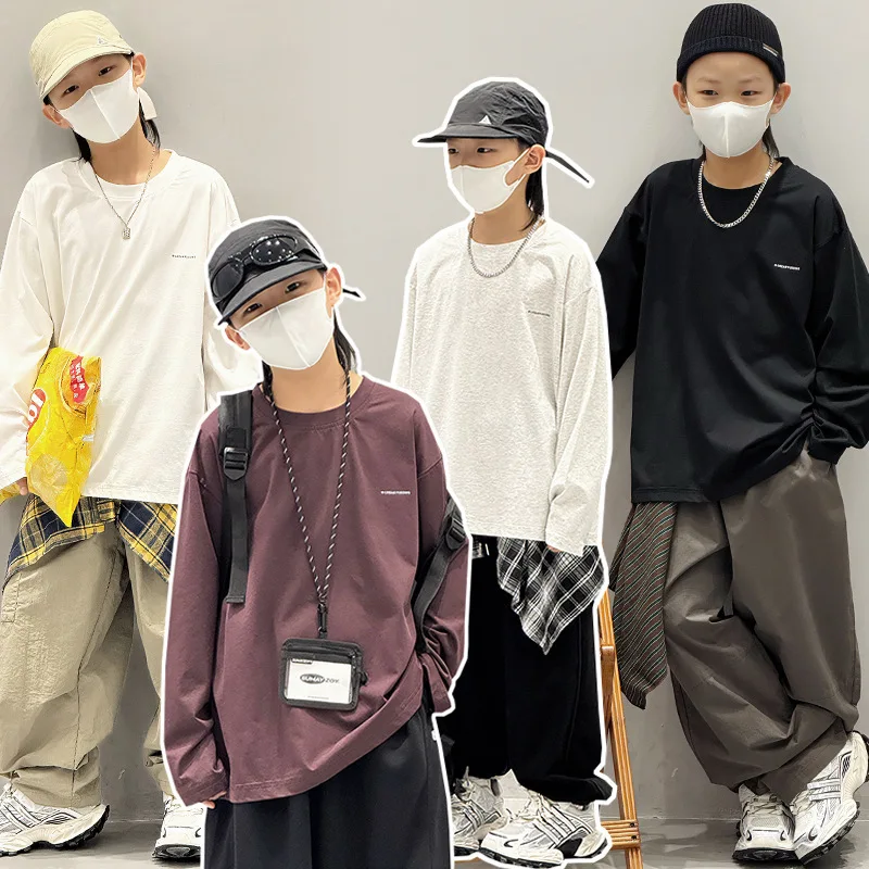 

Baoduo children's clothing boys long-sleeved t-shirt spring and autumn 2025 new thin top children's bottoming shirt tide