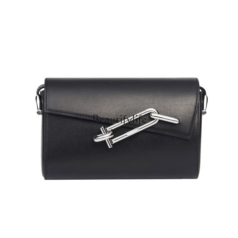 Niche-High-Grade Lock Box Bag, Fashionable, All-Match Underarm, Shoulder, Crossbody, Small Square Bag