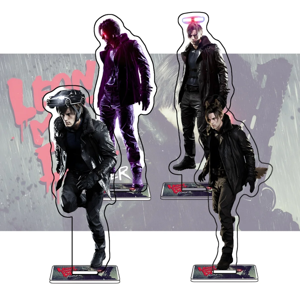 Resident Evil Leon S. Kennedy 15cm Acrylic Stand Keychain Anime Figure Desktop Display Ornament Raccoon City Police Replica Coll