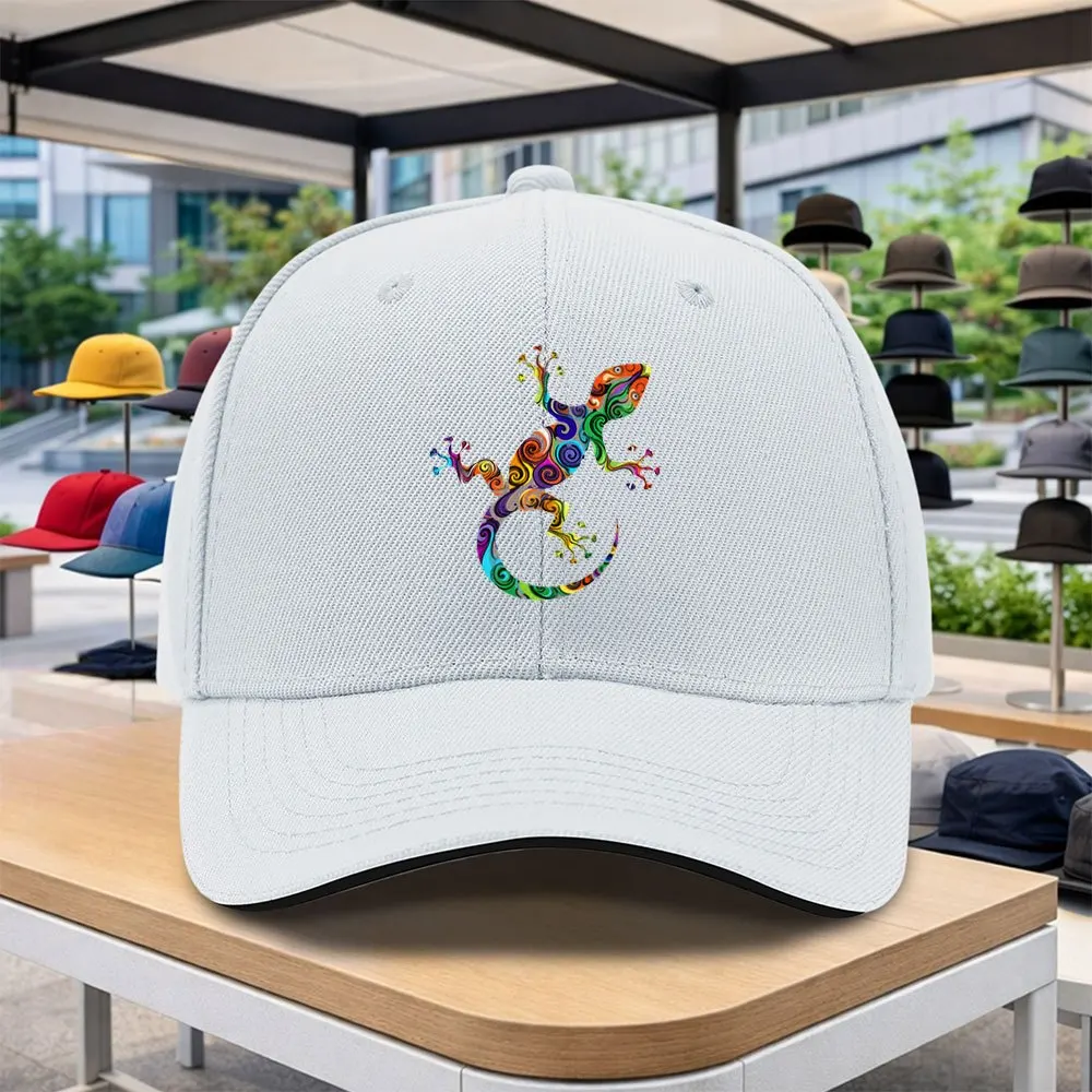Swirling Gecko Baseball Cap Unisex Adjustable Curved Brim Outdoor Sports Casual Cap