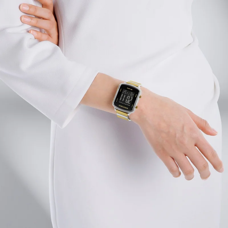 NAVIFORCE Sports Digital Women's Watch 3ATM Waterproof Stopwatch Timekeeping Luminous Stainless Steel Alarm Ladies'Cock