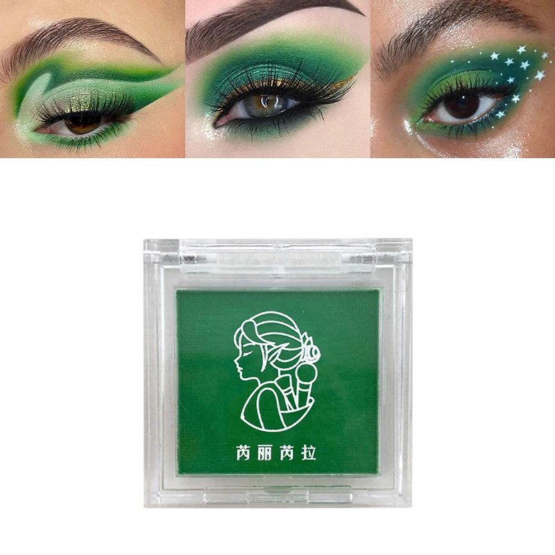 Mattgrünes, einfarbiges, weihnachtlich aufhellendes Lidschatten-Tablett für langanhaltendes, zartes Make-up, wie Rouge, für alle Hauttöne