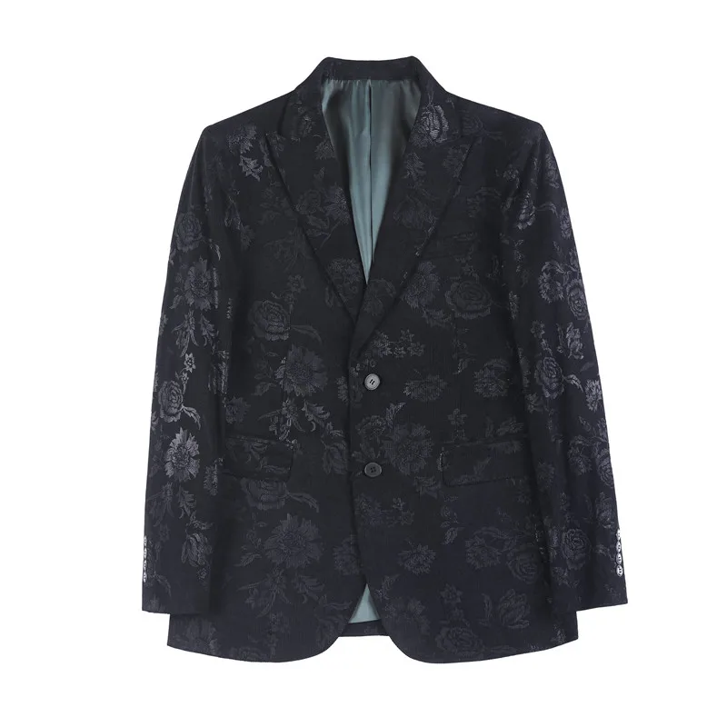 2025 Spring Jacquard Men's Suit Jacket High Quality Slim Casual Business Formal Jacket Wedding Social Banquet Blazer Masculino