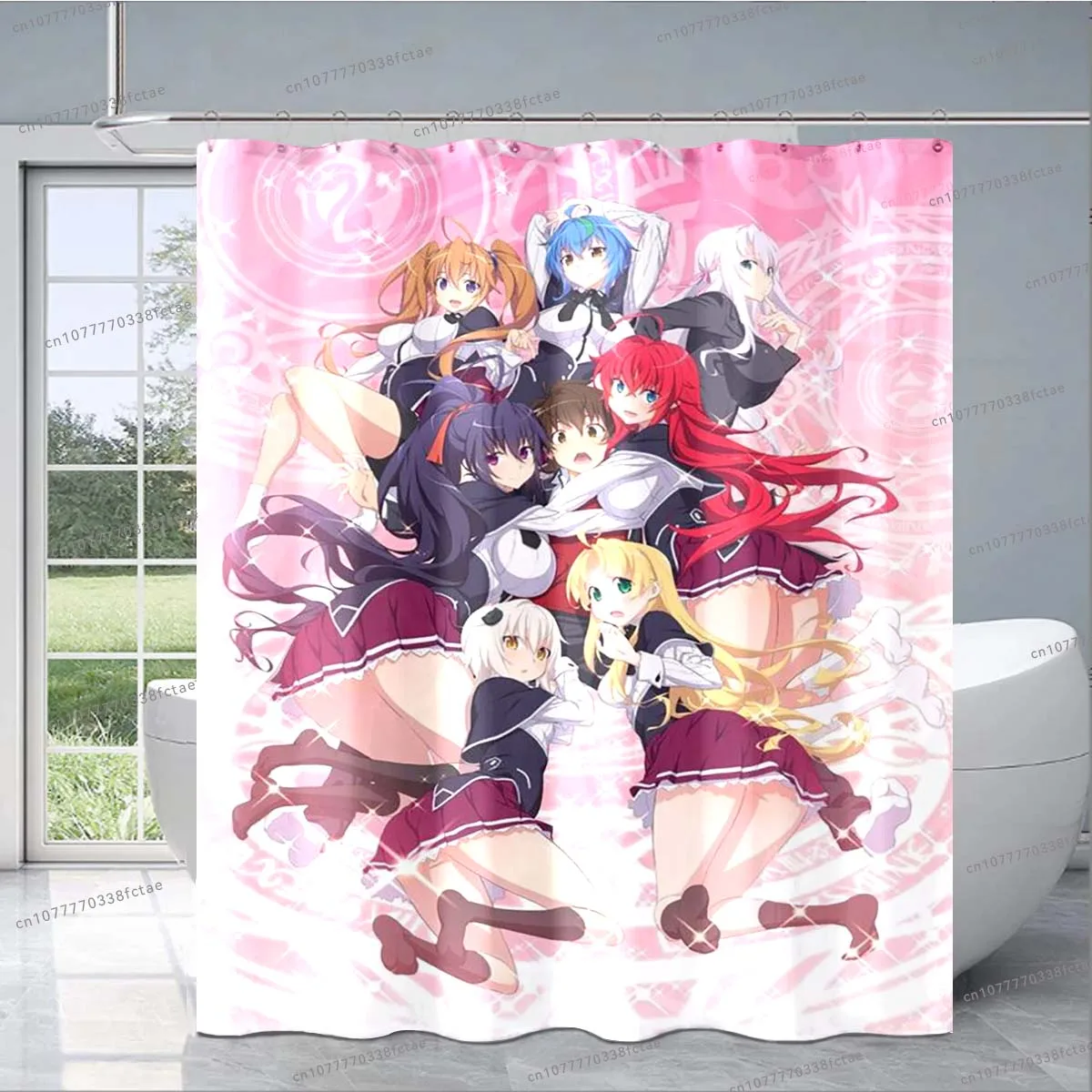 Японская шторка для душа в стиле аниме для старшей школы D×D, занавеска для душа с мультяшными персонажами аниме, модное украшение для ванной комнаты для взрослых