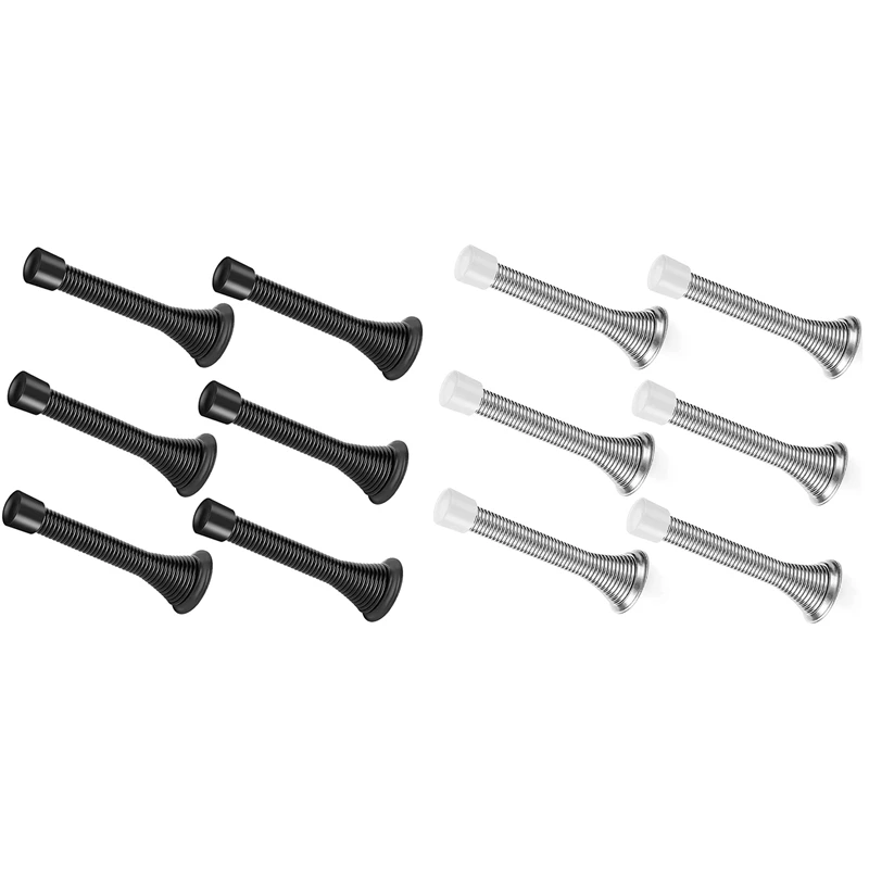 6 قطع من واقي الحائط لسدادة الباب الربيعي، سدادة الباب لأسفل الباب مع أطراف ممتصة للصدمات مطاطية للحماية