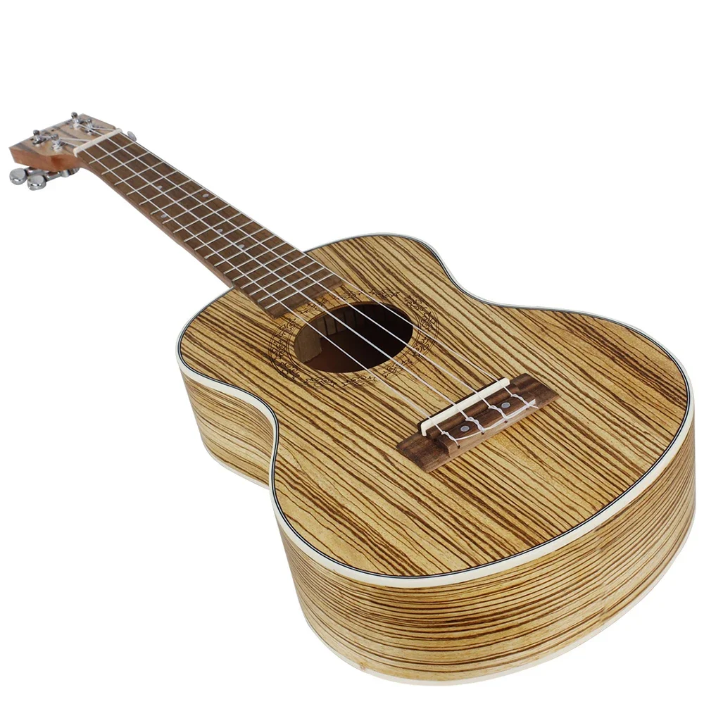 Ukulele z drewna zebry 21 4 struny hawajska gitara sopranowe Ukulele z torbą Tuner Cal części do gitary Capo i akcesoria