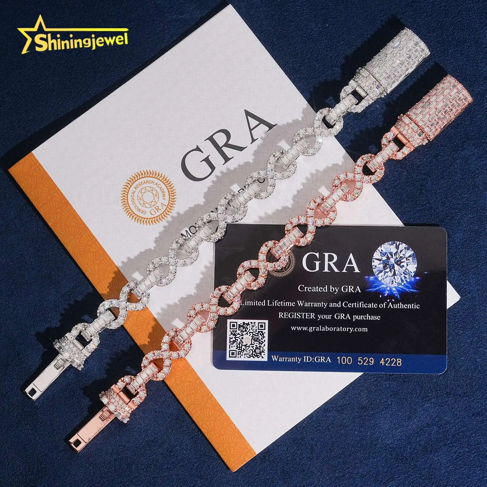 Solid Silver 925 11mm Infinite Cuban Link Bracelet Moissanite Cuban Bracelet Iced Out Jewelry Special Lock Bracelet..