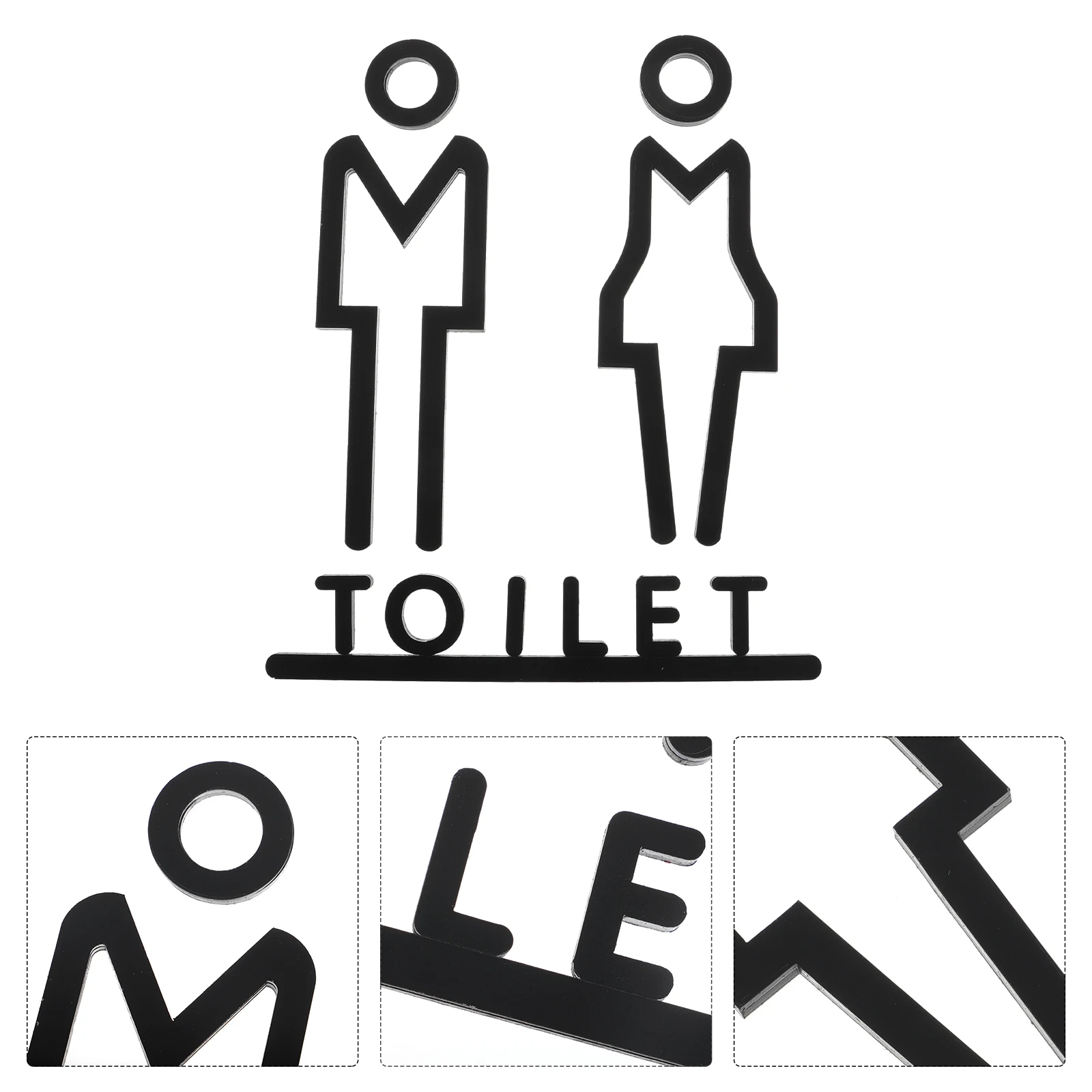

Acrylic Toilet Sign Women Men Bathroom Label Washroom Sign Plate Safe Home Hotel Restroom Decorative