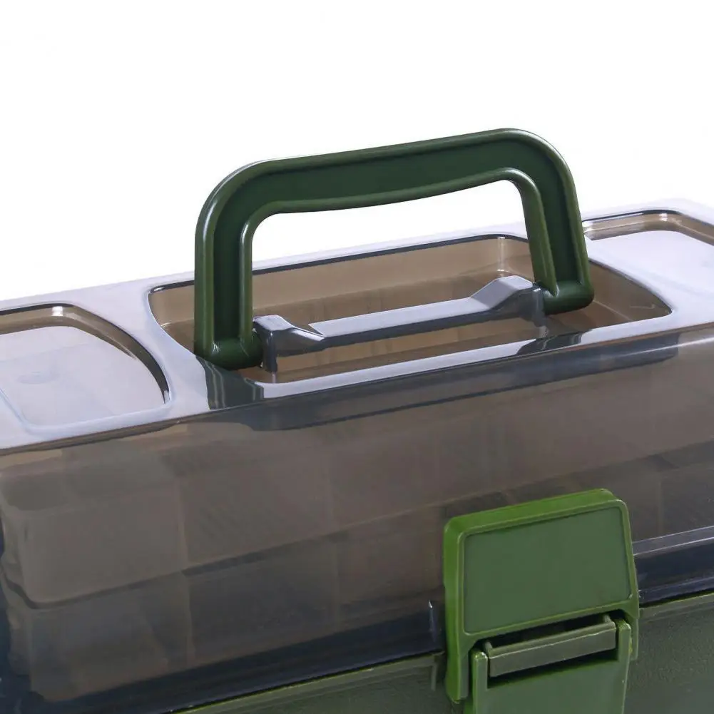 Plastic Fishing Container 3-layer Fishing Lure Box with Portable Handle for Baits Tools Organization for Anglers