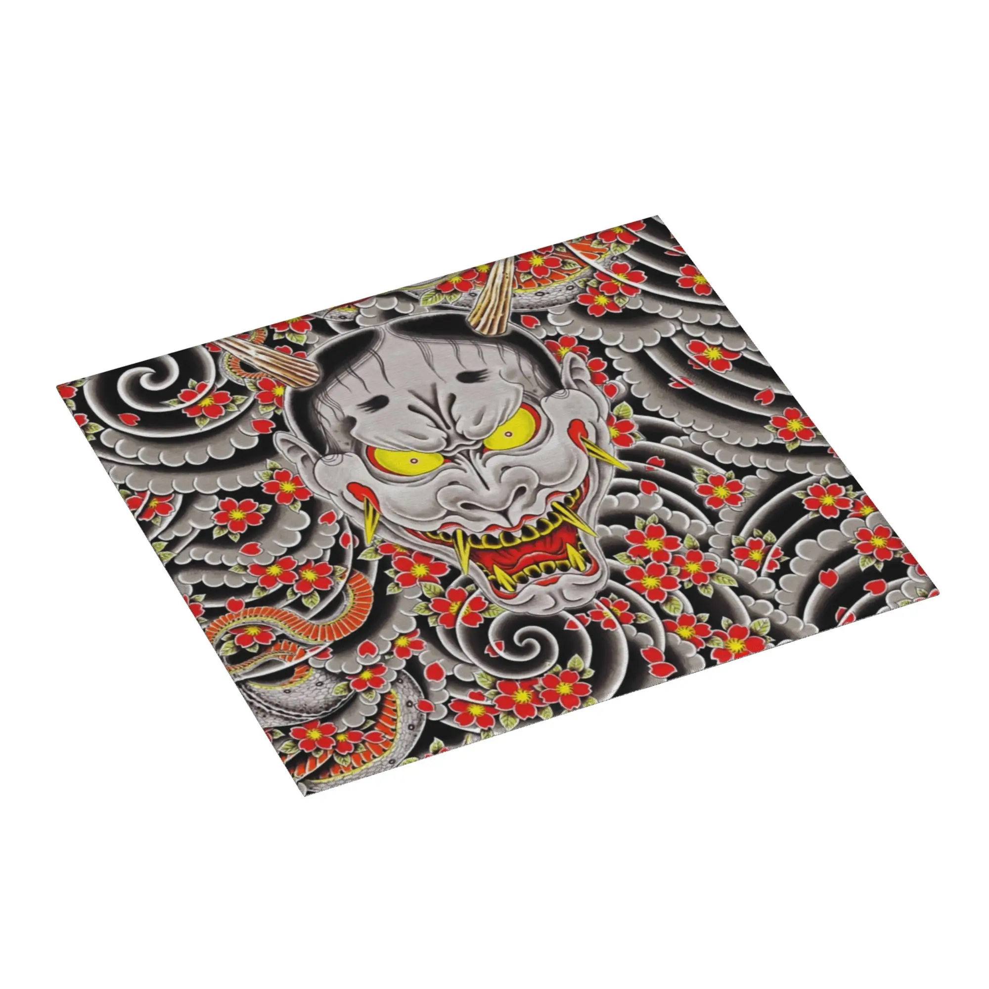 Goro Majima Hanya Tattoo with Flowers Non‑Slip Waterproof Absorbent Barware Oni Samurai Bathroom Drying Mat For Kitchen