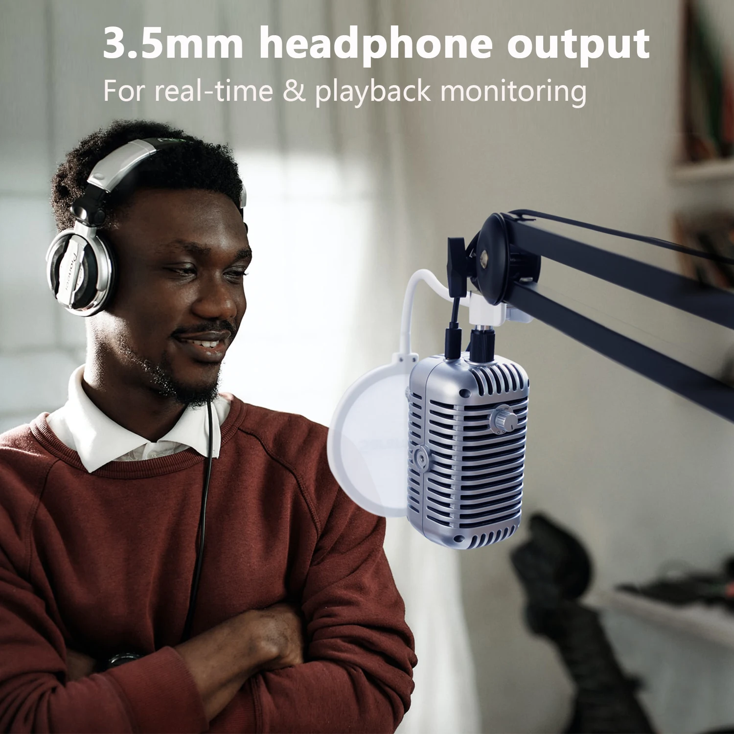 Saramonic Xmic Z5 Desktop USB Microphone for Android Tablets Mac Windows Computers Home-Studio Recording Podcasting Streaming