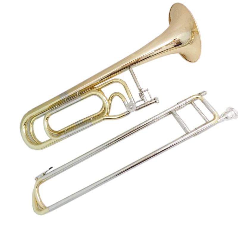 F/Bb Double Slides Trombone Musical Instruments Yellow Brass Body Lacquer with Case Mouthpiece