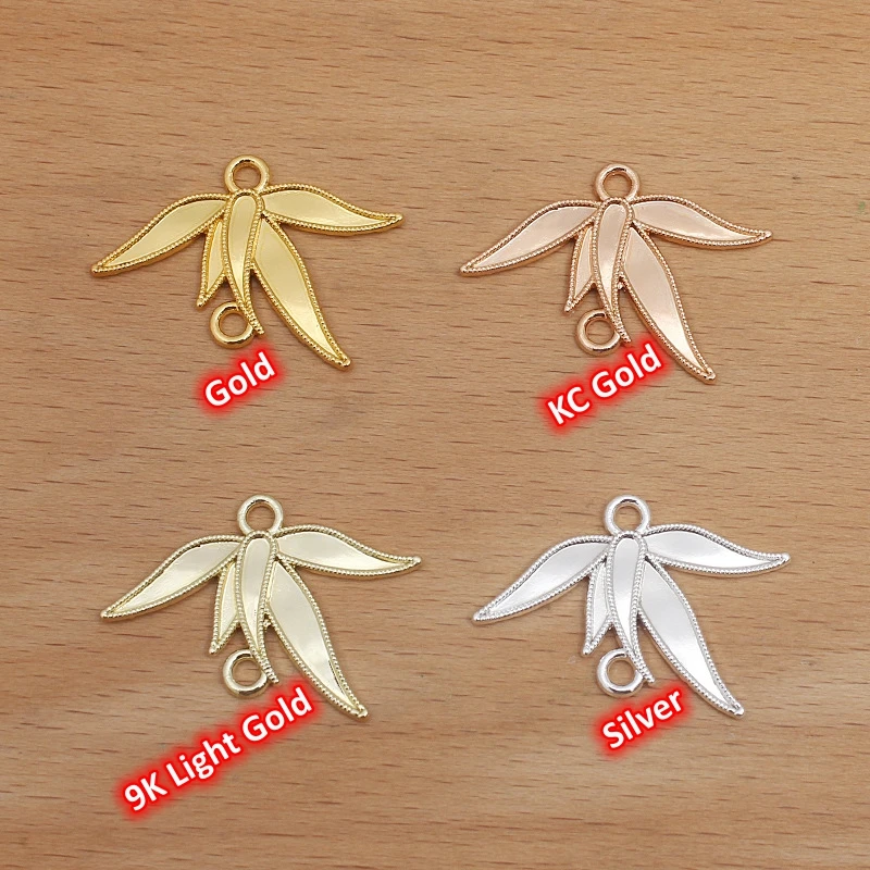 BoYuTe Alloy Leaf Pendant Charms Connector Materials Factory Supply DIY Handmade Jewelry Accessories and Components