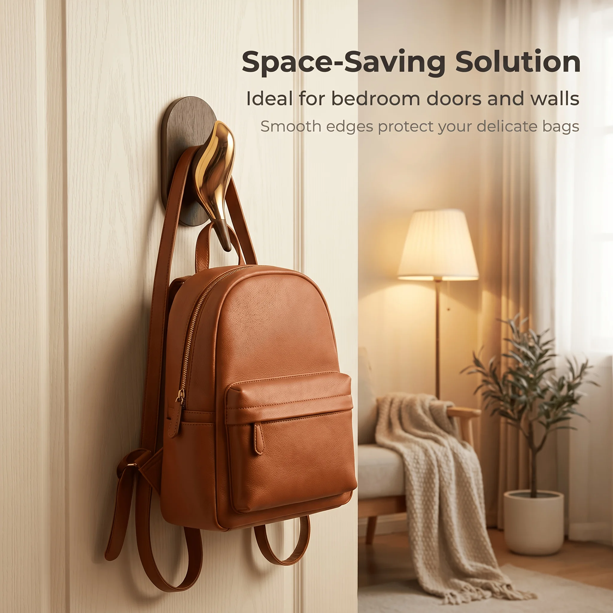 Bird-Shaped Adhesive Wall Hook, Wood-Grain Base Decorative Hanger, No-Drill Holder for Keys, Towels, Umbrellas, Coats, Hats