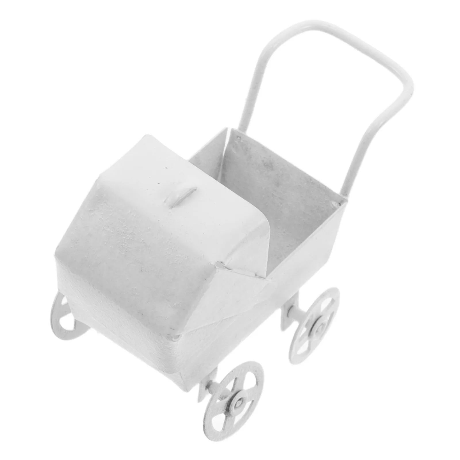 

Миниатюрная металлическая коляска для кукольного домика, изящный декор для столика/полки, имитация детской коляски, аксессуары для DIY, мебель для кукольного домика, кованое железо