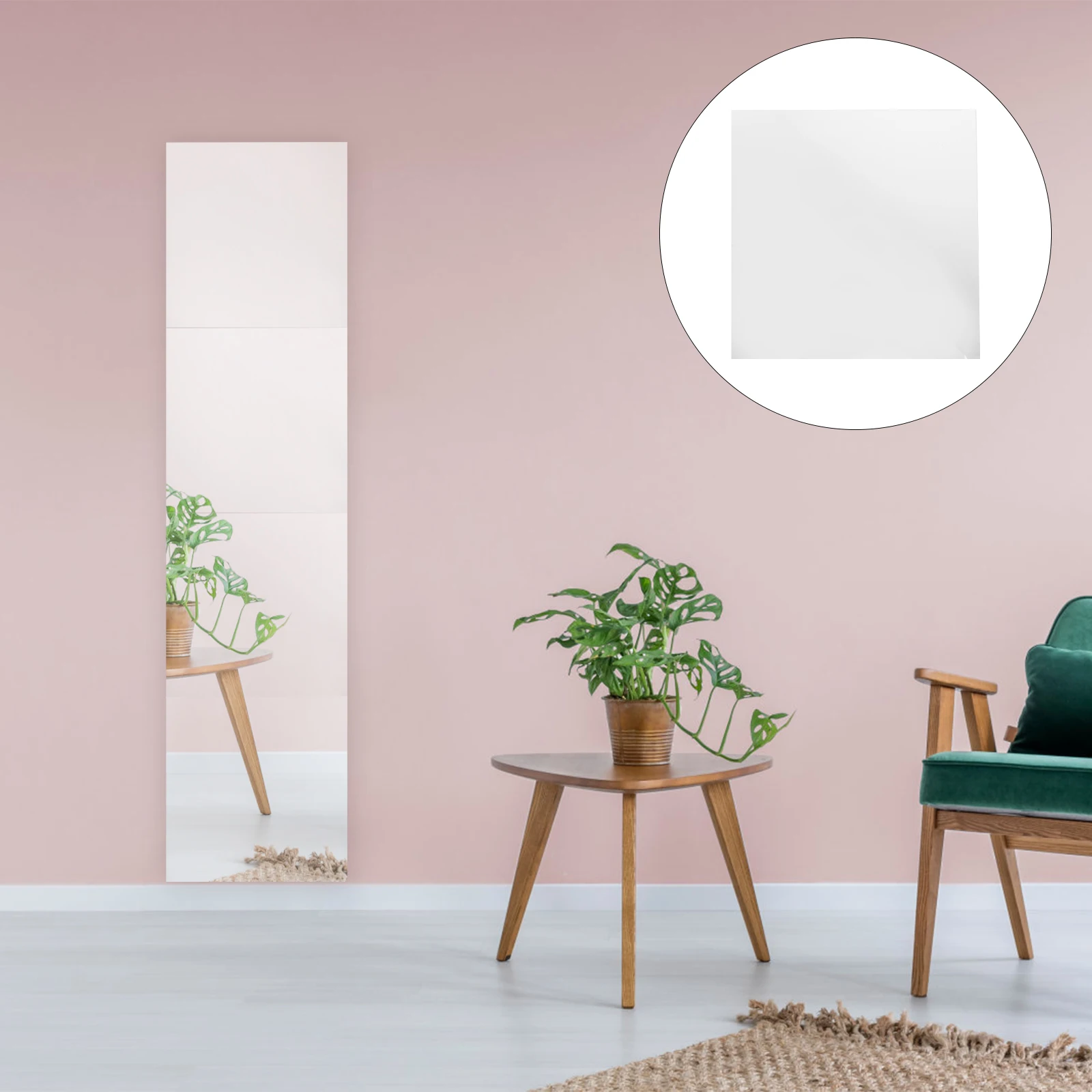 

1Set Splicing Full-Length Dressing Mirror Simple Wall-Mounted Self-Adhesive Mirror Bedroom Home Makeup Decoration