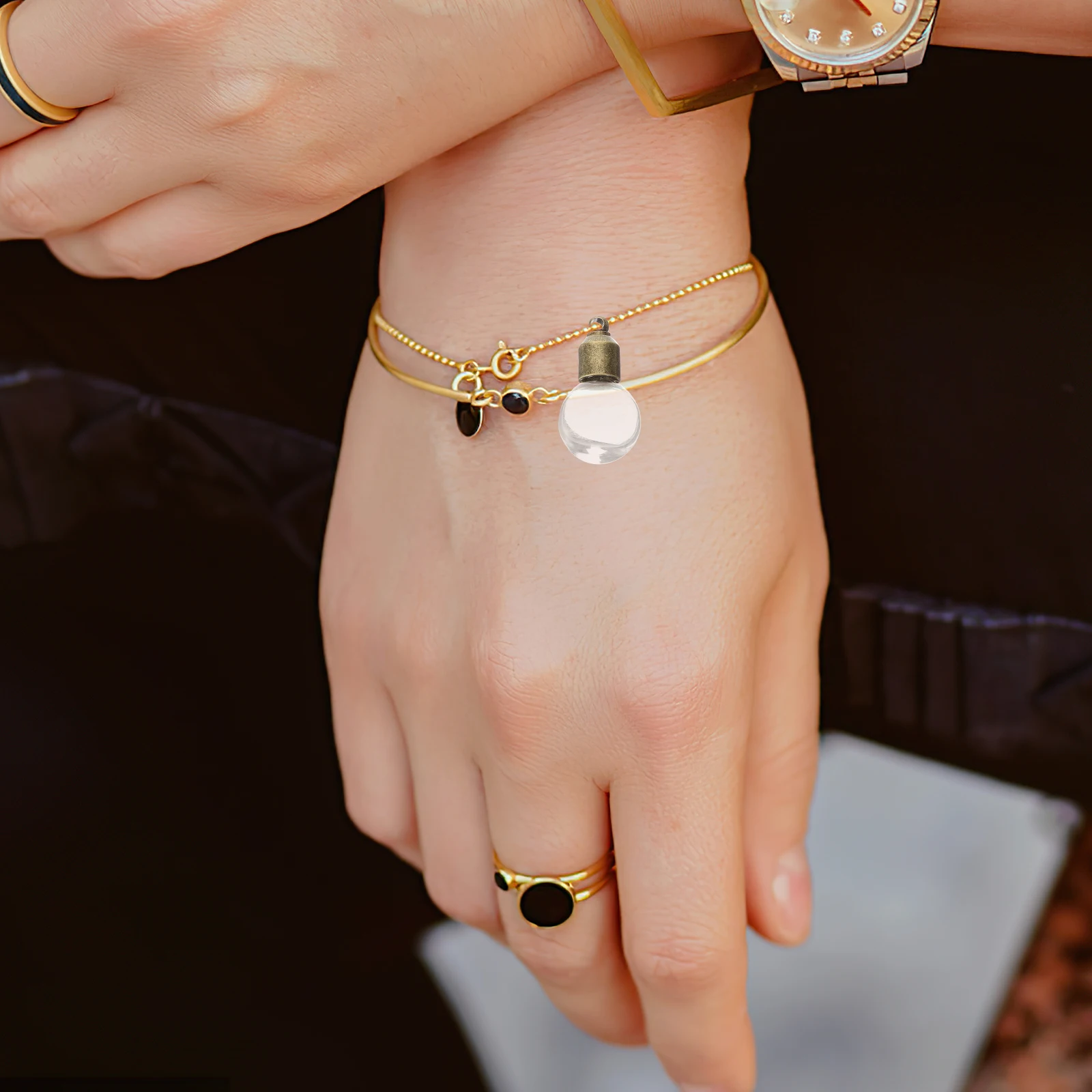 

10Pcs Glass Bottle Charms Mini Clear Bottles Cap Pendants for DIY Crafts Necklace Bracelet Glass Bottle Charms