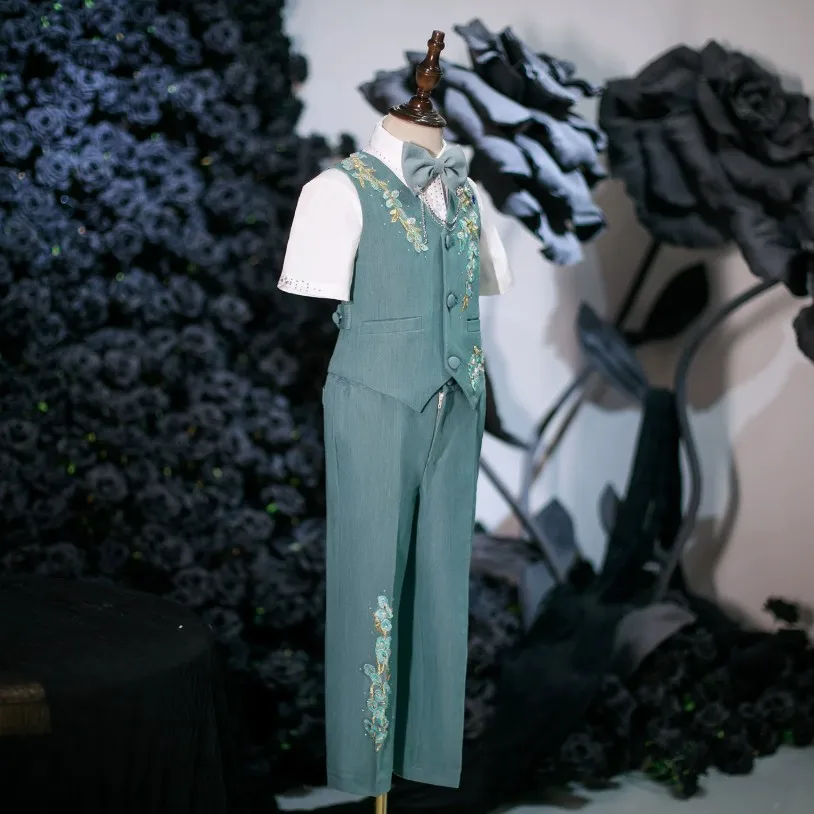 Hochwertige Jungenanzüge für Hochzeit, Geburtstag, Trauzeugen-Outfit, Formeller Kinder-Blazer A4995, Jungen-Abschlussanzug – Detail 4