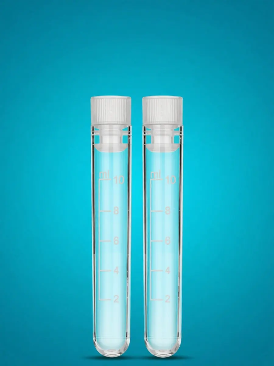 20Pcs 10Ml Clear Plastic Test Tubes Screw Caps for Long Term Sample Preservation Plant Propagation Lab Storage