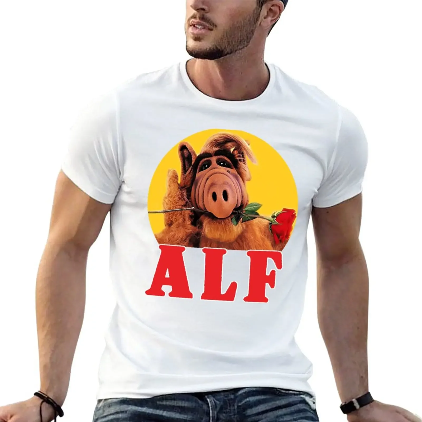 

in yellow - alf T-Shirt new edition cute tops vintage mens t shirt