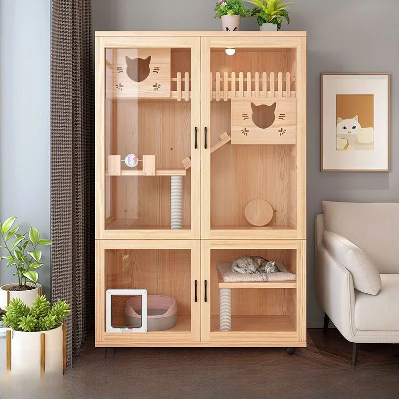 

Can customize factory wholesale Luxury wooden cat house large cat bed cat hous indoors