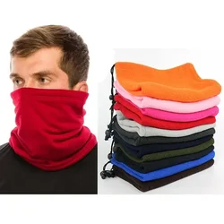 Fleece Scarf Drawstring Fleece Neck Sleeve Scarf Men Bandana Neck Warm Winter Windproof Tube Scarves For Face Snowboard Ski
