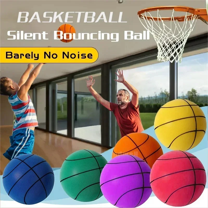 18/21/24cm Silent Basketball Kids Bouncing Mute Ball Squeezable Foam Basketball Indoor Silent Ball Children Sports Football Toys