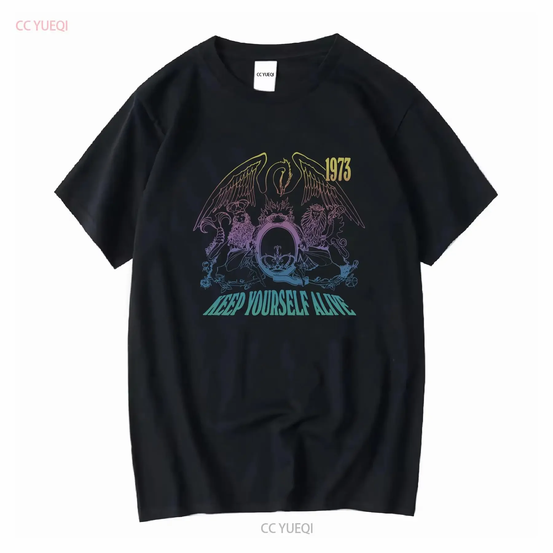 Reine vous garde seul t-shirt vintage délavé mode étiré élégant streetwear confortable doux graphique unisexe décontracté