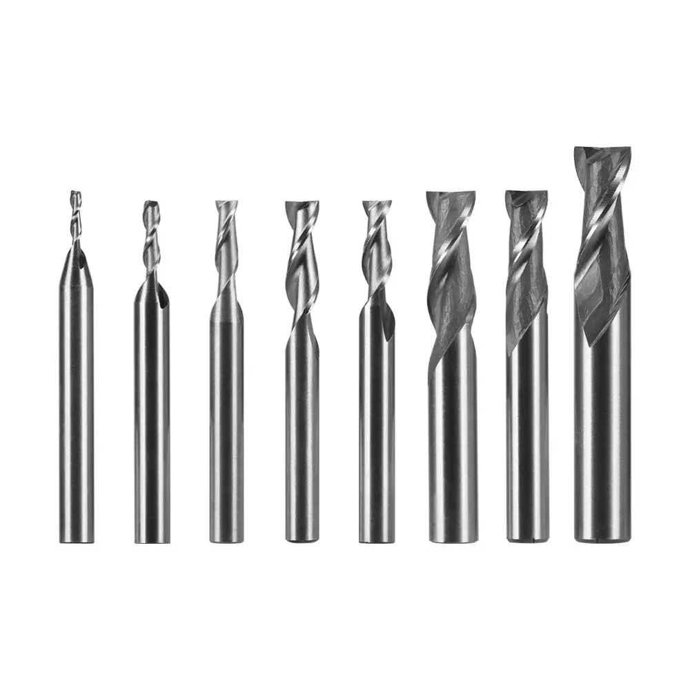 

1/5pcs High quality 2 Flute End Wood-Cutter Tools CNC Straight Shank Milling Cutters Mill Cutter Woodworking Drill Bits