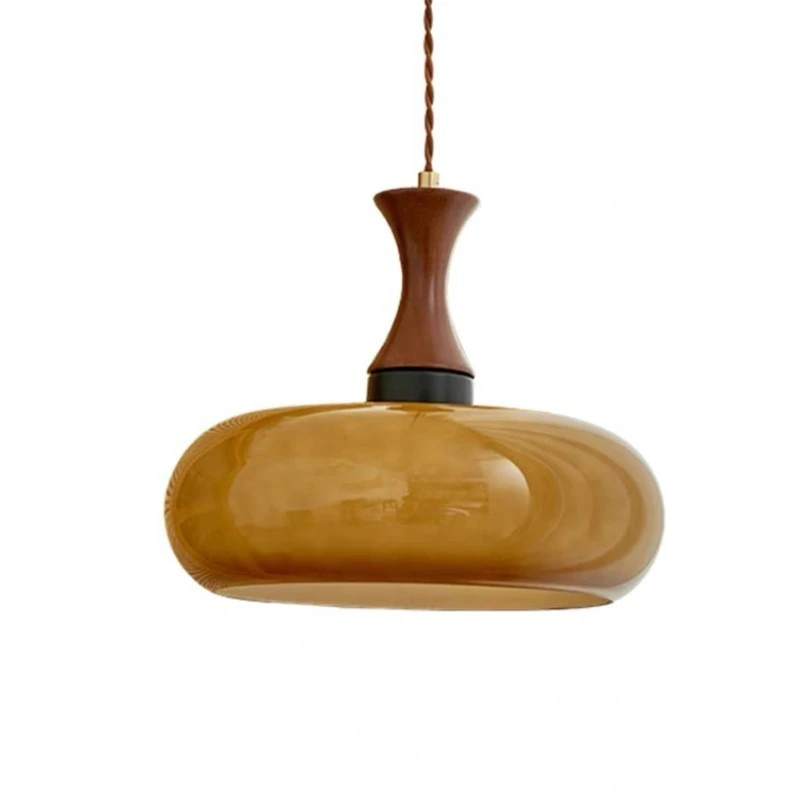 

Medieval vintage restaurant, bar persimmon chandelier, retro Japanese Bauhaus, balcony window glass lamp, aisle lamp