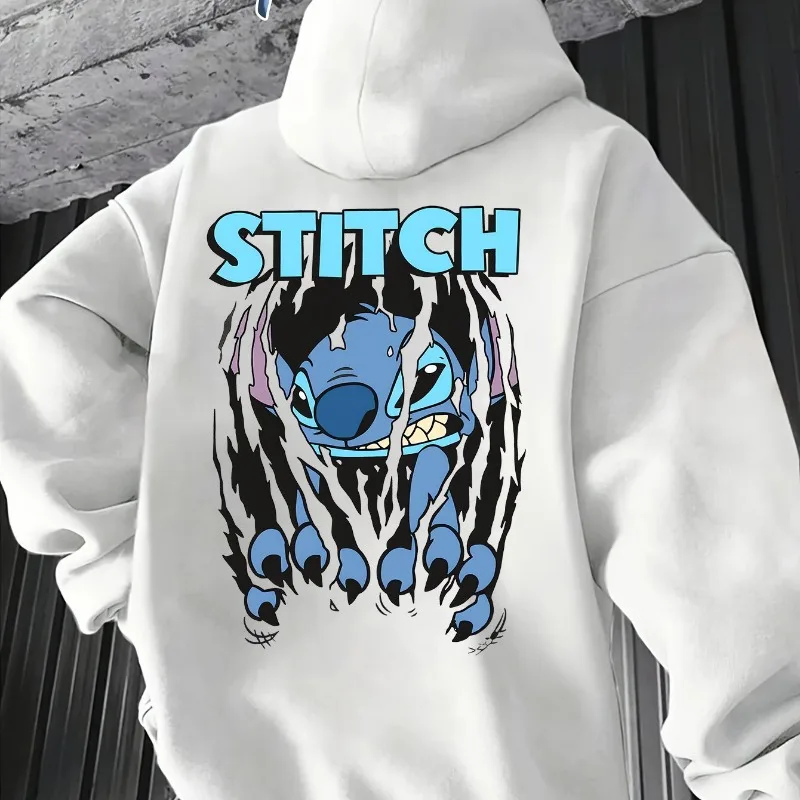 ديزني ستيتش الرجال المطبوعة هوديي هوديي الخريف / الشتاء جديد الرجال والنساء ملابس عصرية غير رسمية