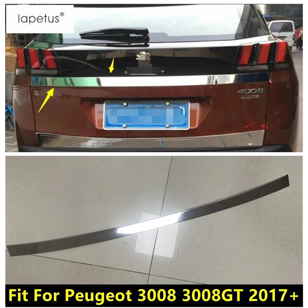 

Rear Tail Door Lid Molding Strip Decoration Cover Trim Stainless Steel Accessories Exterior For Peugeot 3008 3008GT 2017 - 2023