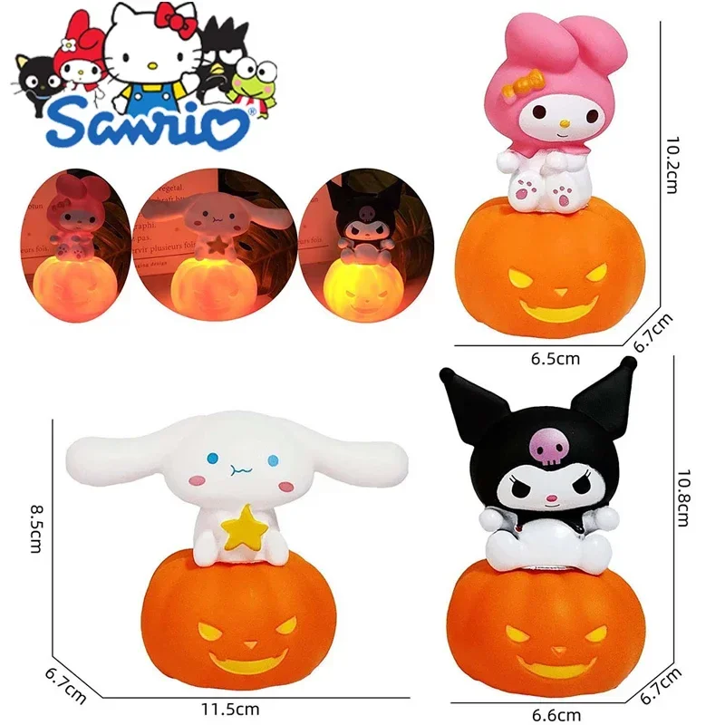 

Kawaii Halloween Sanrio My Melody Kuromi Cinnamoroll Pumpkin Lantern Cartoon Decorative Lantern Creative Nightlight Holiday Gift