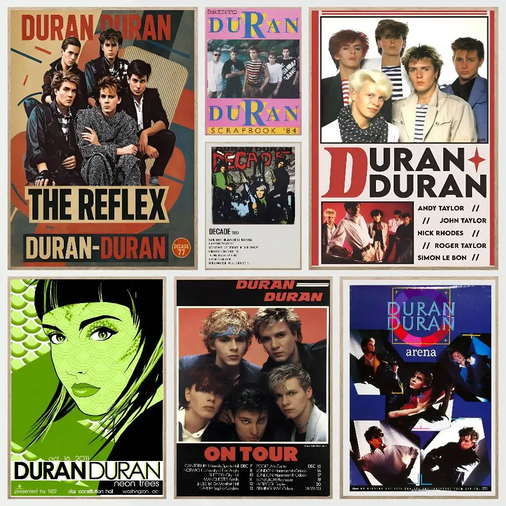 Póster de banda musical New Wave D-Duran Duran, arte autoadhesivo para entrada de habitación, restaurante, decoración de pared, pintura artística