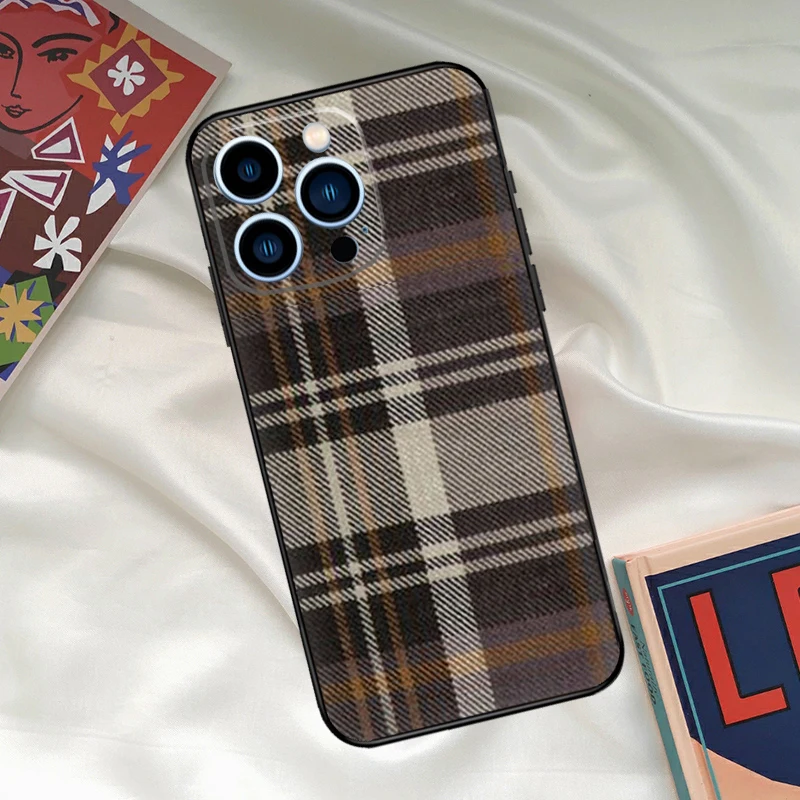 Scottish Plaid Warm Plaid Case For iPhone 16 15 14 13 12 11 Pro Max XR X XS Max Plus 12 13 Mini Back Cover