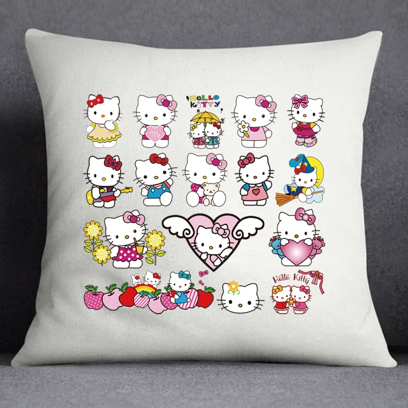 Cartoon Hello Kitty Cute Printed Heat-Adhesive Patches For Clothes DIY Pattern Iron-on Stickers For Clothes