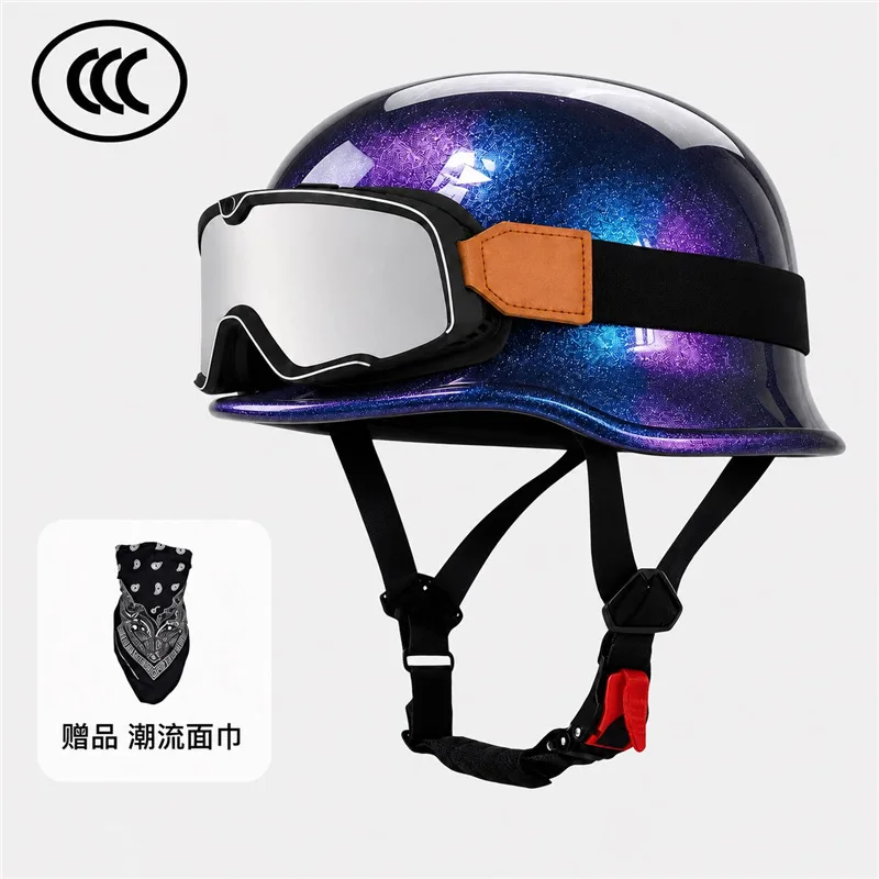 New Retro Motorcycle Helmet Vintage German Half Helmet Open Face Motorbike Scooter Casco Moto Helmet German Soldier Helmets