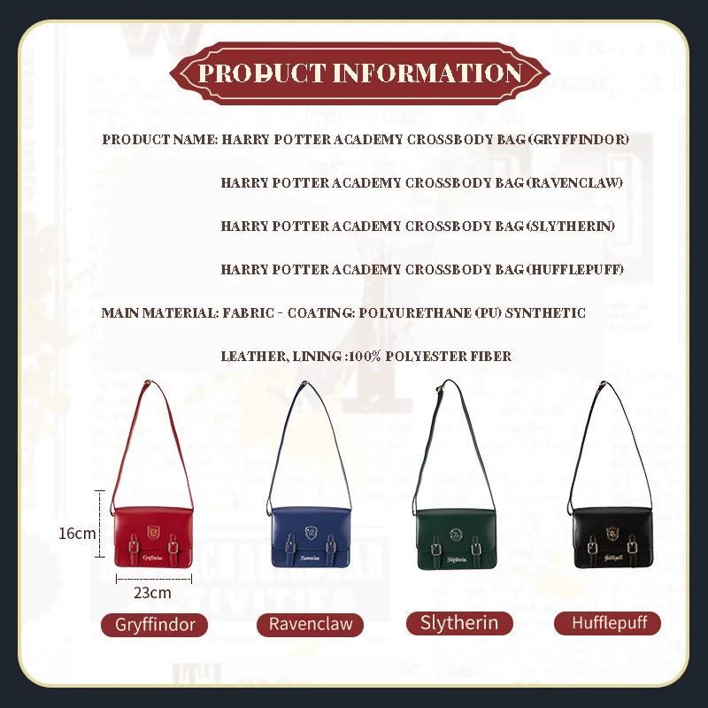 Sac à bandoulière universitaire série Harry Potter Gryffondor Serpentard étudiants masculins et féminins Style collégial petit sac à corps cadeau