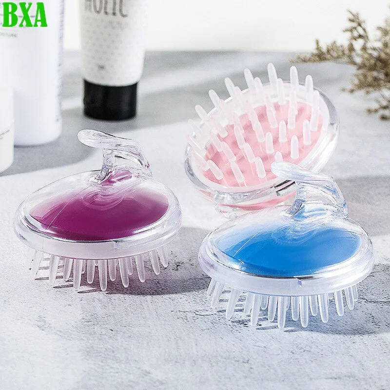 Silicone pente banho para adulto e bebê, escova de cabelo para lavar o cabelo, massagem saúde, acessórios do banheiro