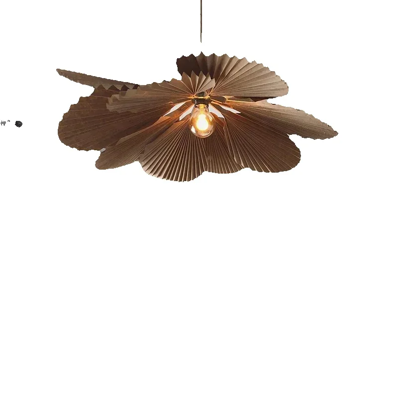 Feuille de papier pliée Lotus suspension lampe salon bohème lampe boutique Led décorations pour la maison lampe cuisine île bar suspendus lumières