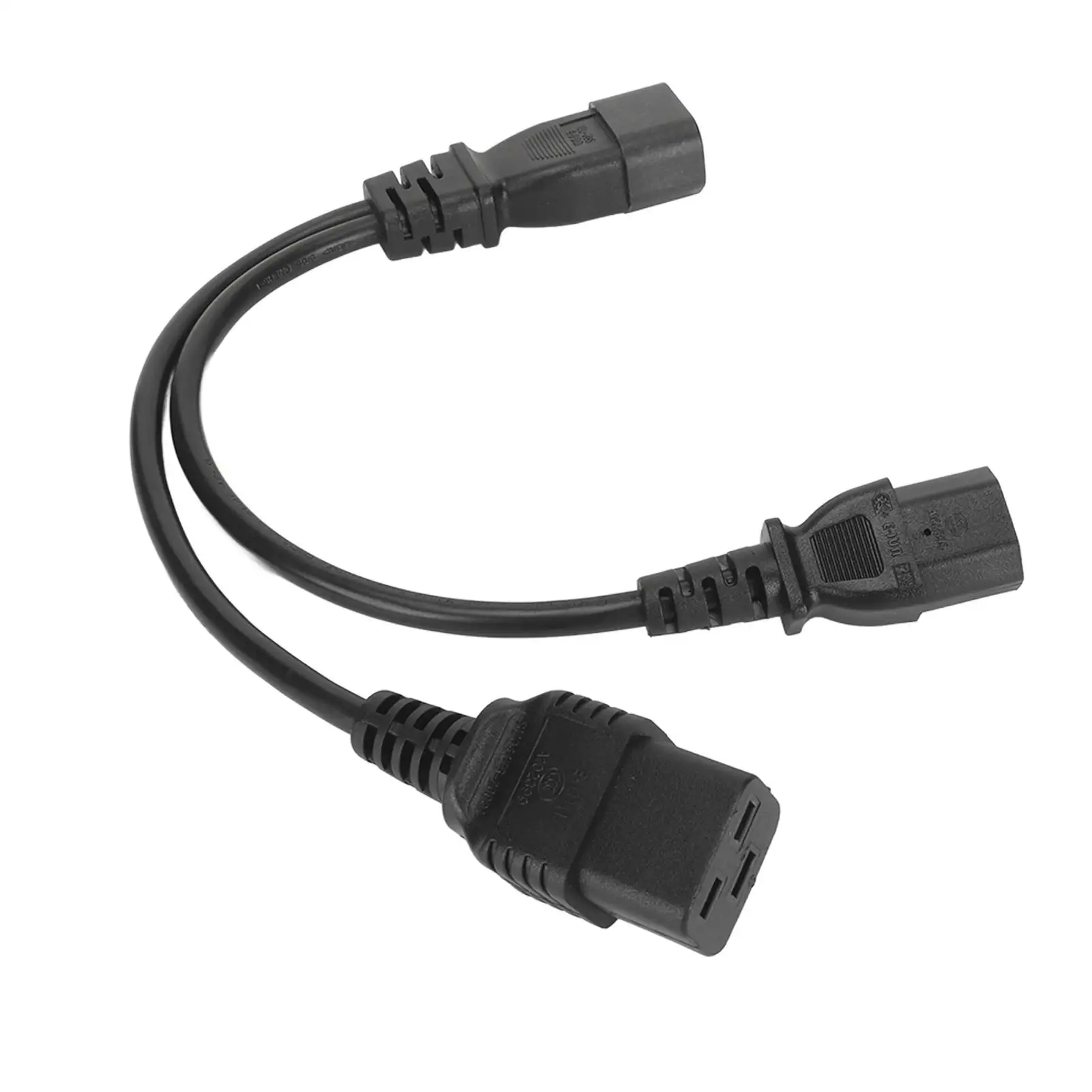 IEC320 C14 to C19 & C13 Y Splitter Power Cord 12.6in 10A 250V for laptop & for speaker Connection