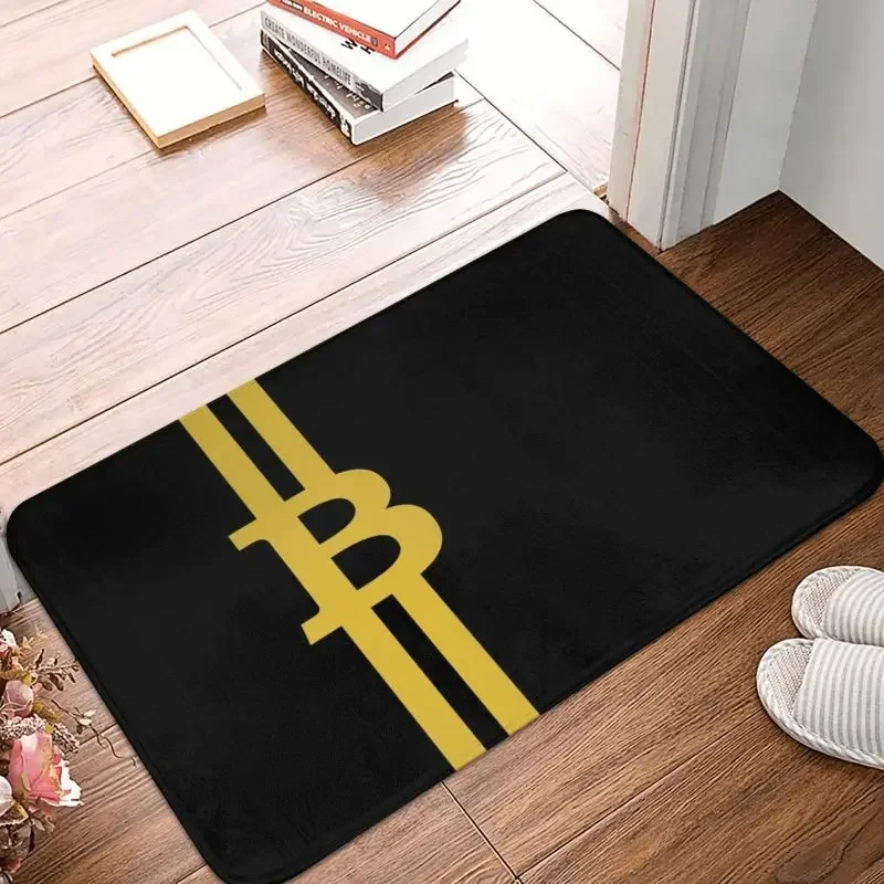 Blockchain Digital Currency Bitcoin Doormat Mat Anti-Slip BTC Cryptocurrency Kitchen Bathroom Toilet Rug Carpet 40*60cm