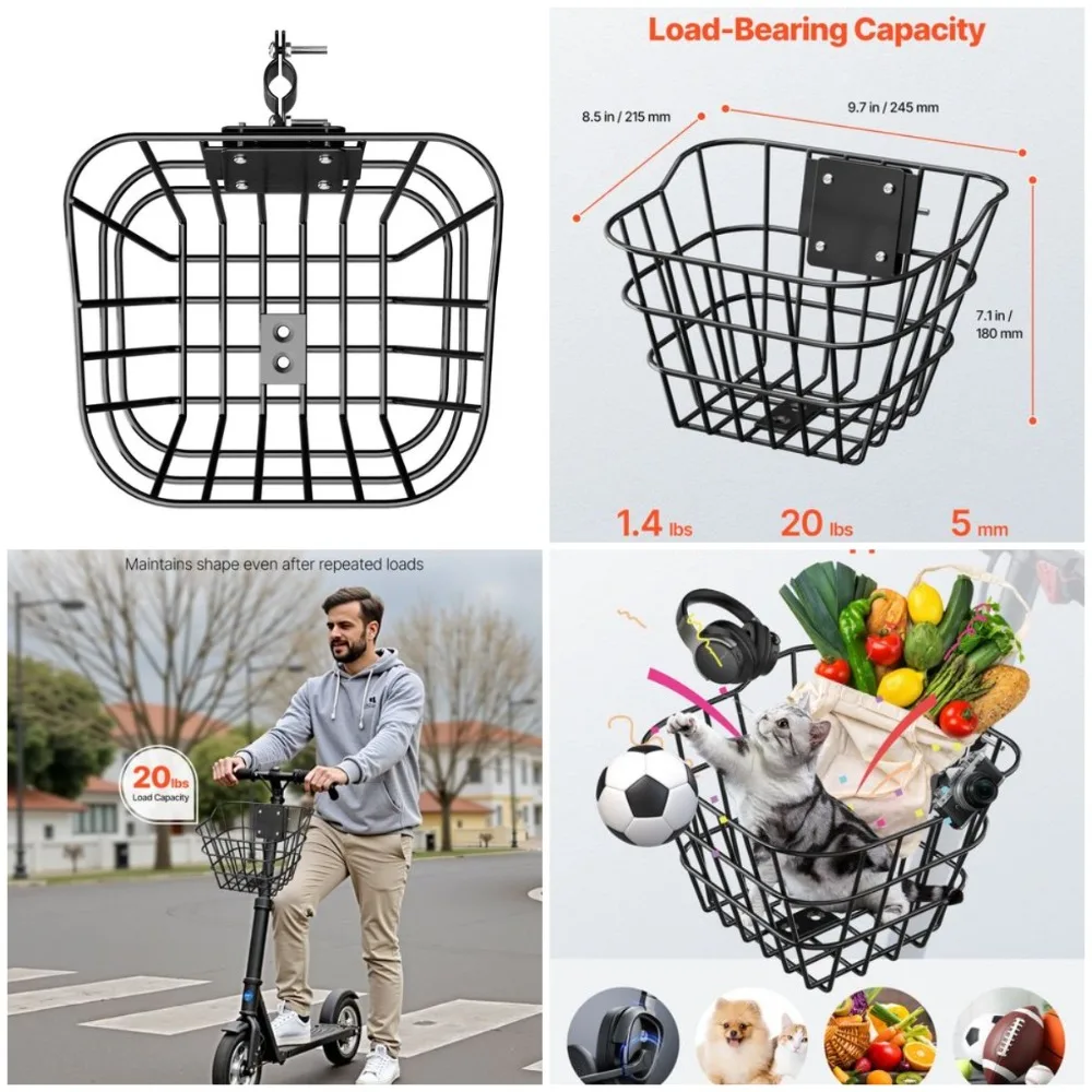 سلة الدراجة الأمامية سلة سكوتر كهربائية مع دعامة ثابتة للأطفال/الكبار #1