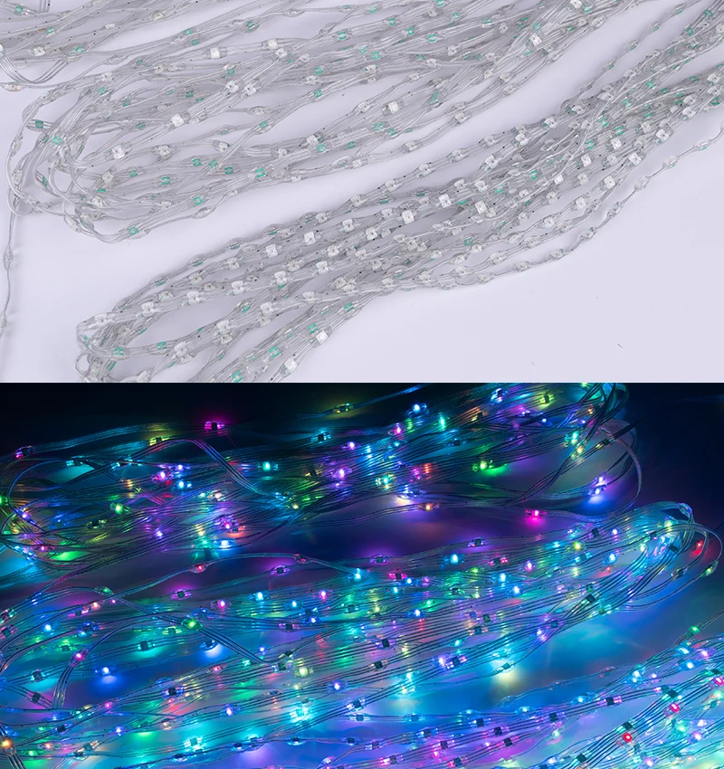 5V 12V WS2811 WS2812 3PIN Clear Lense LED String Lights Dream Color RGBIC Addressable Individually Fairy Seed Pixels Light