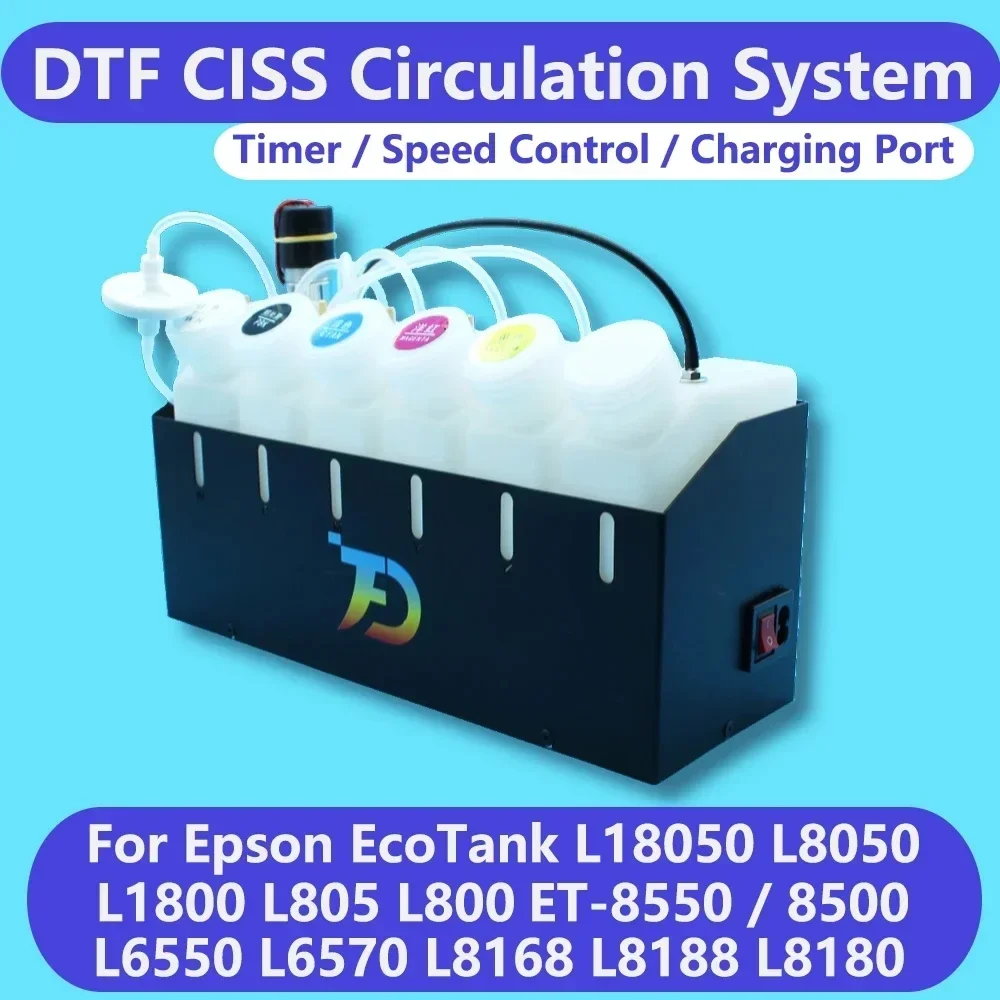 ET8550 หมึกสีขาว DTF Circulator CISS ระบบเครื่องสําหรับ Epson L18050 L8050 L1800 L800 L805 XP600 8500 หมึกสีขาว Stirrer TIMER