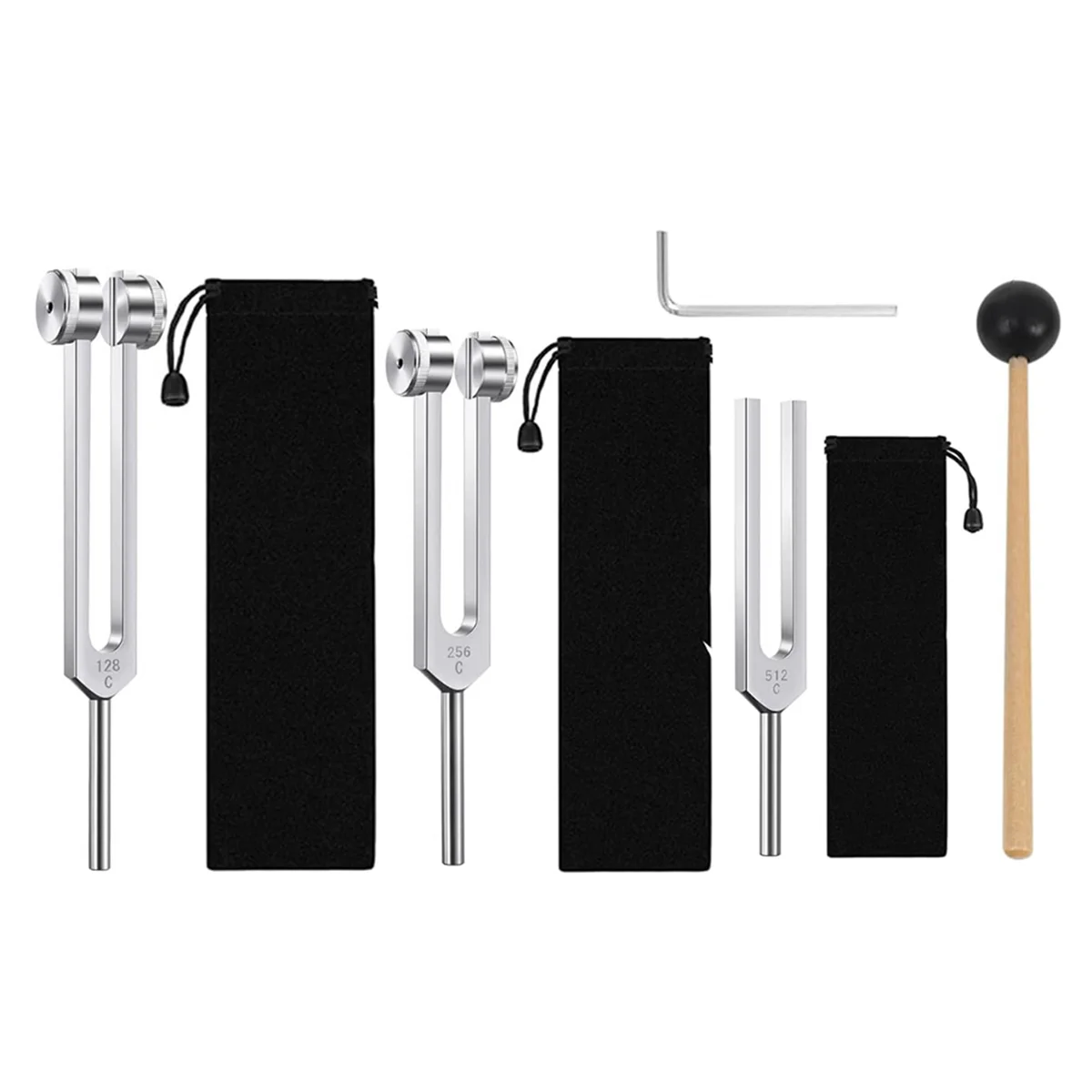 

Tuning Fork Set (128Hz, 256Hz, 512Hz), Tuning Forks for Chakra/ Healing/ Sound Therapy Instruments