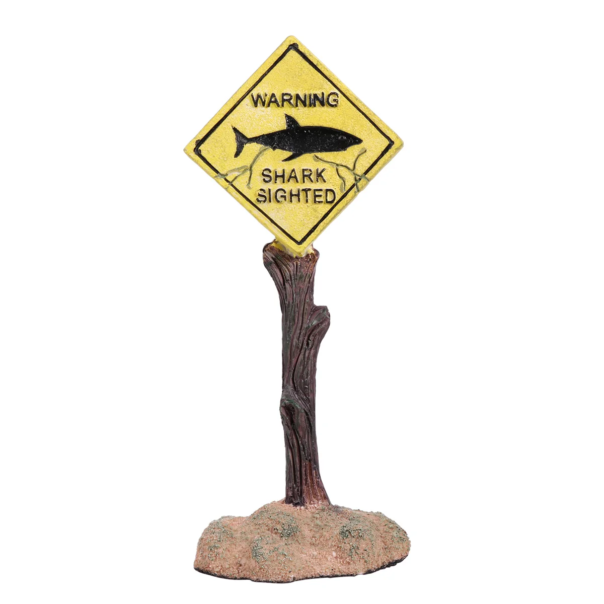 

Cartoon Resin Ornaments Stylish Design Aquarium Decor Fish Tank Warning Signs Easy Clean Safe Environment Novelty Artificial